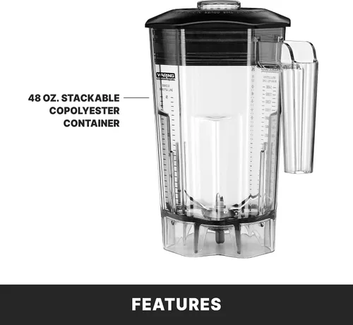 Miniatura 4 de Waring Licuadora comercial de 2 HP, controles variables de dial con contenedor de copoliéster sin BPA de 48 oz