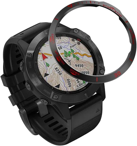 Miniatura 8 de REYDA Bisel de reloj compatible con Garmin Fenix 6/6 Pro Bisel Ring, acero inoxidable bisel Loop cubierta adhesiva resistente a los arañazos, bisel