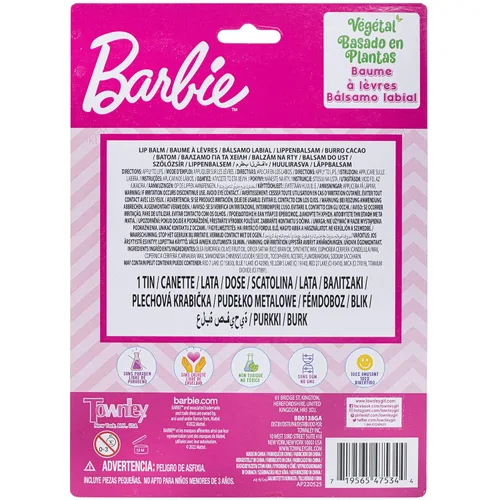 Miniatura 7 de Barbie – Townley Girl - Bálsamo labial a base de plantas de 4 paquetes con estuche de hojalata, juego de cosméticos de maquillaje para niños