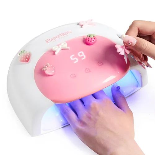 Beetles - Lámpara de uñas UV, luz de uñas de gel blanca caramelo con 3 temporizadores de 30/60/90 segundos y pantalla de cuenta regresiva para uñas