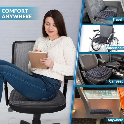 Miniatura 4 de Big Ant Cojín de asiento de automóvil de espuma viscoelástica para asiento de automóvil, funda suave para asiento de automóvil, asiento de Gris