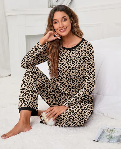 Miniatura 5 de PrinStory Conjunto de pijama de manga larga para mujer, conjunto de pijama suave para mujer 2024