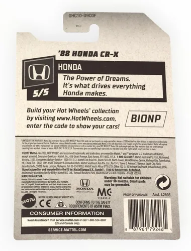 Miniatura 2 de Hot Wheels Honda Series 5/5 2020 - Honda CR-X '88, blanco 123/250