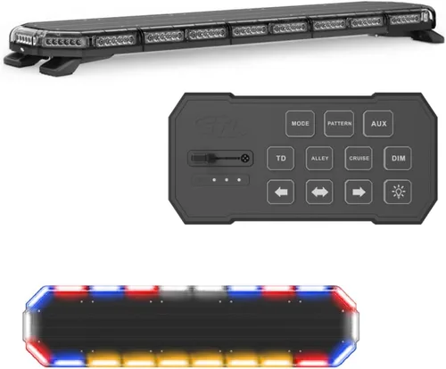 Miniatura 18 de SpeedTech Lights K-Force 47 - Barra de luz LED estroboscópica de policía de tamaño completo para montaje en techo, luces de advertencia para Verde
