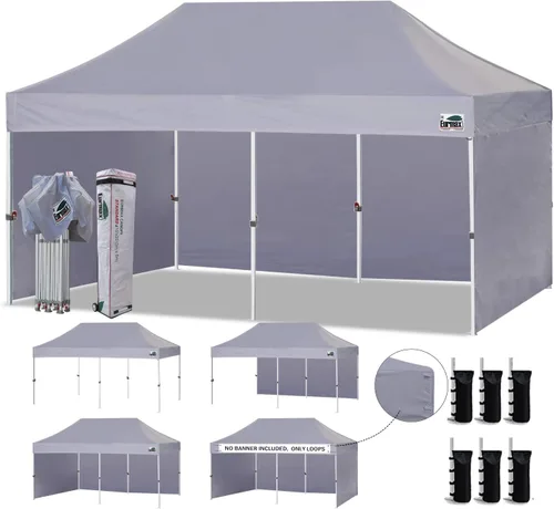 Miniatura 96 de Eurmax Tienda de campaña desplegable de 8 x 8 de Estados Unidos, con bolsa rodante patentada sin puntas, 4 paredes extraíbles con cremallera, toldo