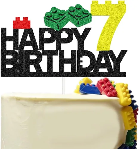 Miniatura 4 de Suministros para fiesta de cumpleaños de bloques de construcción, decoración de pasteles para bloques de construcción para decoración de fiesta de 4