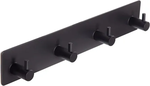 Ganchos adhesivos negros para toallas para baño, montaje en pared, sin taladro, para ducha, resistente, gancho de pared, toallero autoadhesivo,