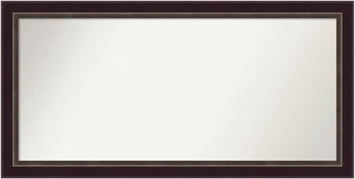 Miniatura 380 de Amanti Art Espejo de baño de bronce para sobre el fregadero, 24 x 24 pulgadas, espejo cuadrado de bronce Lara para tocador, marco de madera