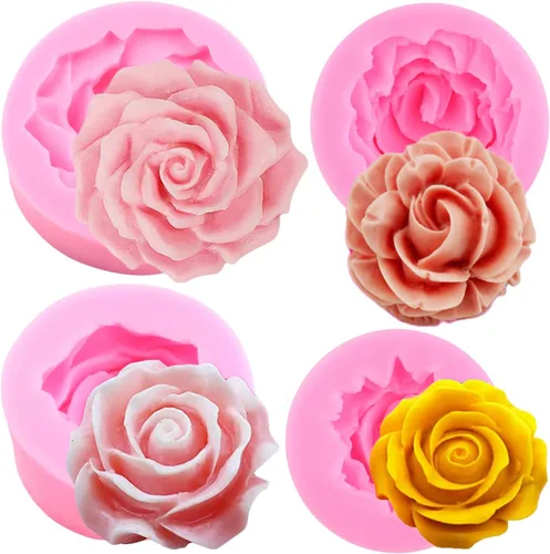 Miniatura 13 de Zixiang Bloom - Molde de silicona con diseño de flores de rosas 3D, para decoración de pasteles, jabón, velas, caramelos, chocolate, polimérico