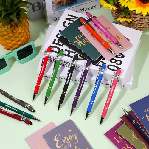 Miniatura 6 de 48 piezas al por mayor de bolígrafos motivacionales, set de bloc de notas inspiradores, mini diarios de citas motivacionales y bolígrafos de bola