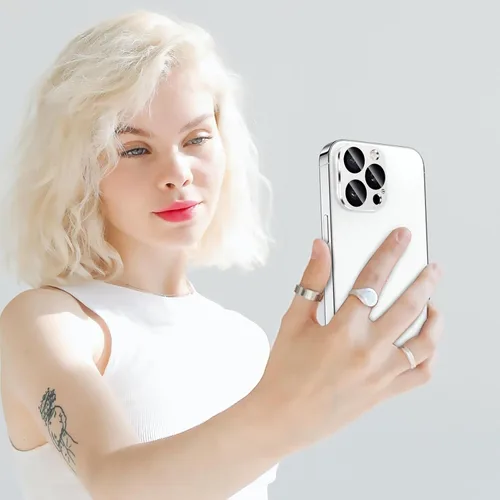 Miniatura 82 de Protector de lente de cámara diseñado para iPhone 12 Pro Max, con diamantes de imitación 3D con diamantes de imitación 9H, vidrio templado, Rosado