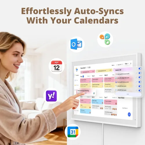 Miniatura 3 de Dragon Touch Calendario digital de 21.5 pulgadas, pantalla táctil, calendario electrónico de pared, tabla de tareas para planificador familiar