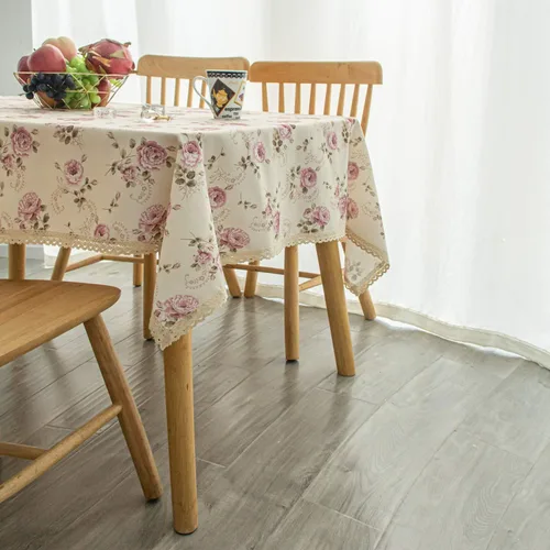 Miniatura 2 de Mantel rectangular con estampado floral de 60 x 84 pulgadas, resistente a las manchas e impermeable, mantel de vino para cocina, comedor, decoración