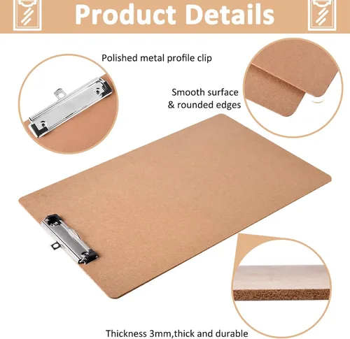 Miniatura 4 de Jspupifip Paquete de 2 portapapeles de 11 x 17 pulgadas con clip de perfil bajo, portapapeles de madera extra grande, tablero de dibujo de arte