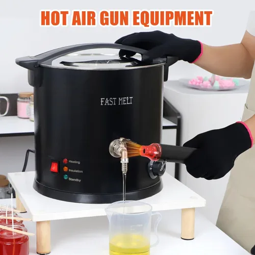 Miniatura 7 de FAST MELT Kit de fundidor eléctrico de cera de 10 litros para fabricación de velas, control digital de temperatura de 86.0-230.0 °F, boquilla fácil
