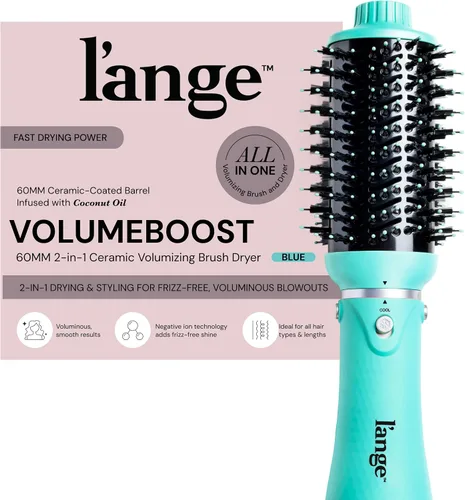 Miniatura 10 de L'ANGE HAIR VolumeBoost 60mm 2-en-1 Cepillo Secador Voluminizador Cerámico Secado Rápido y Estilo para Peinados Voluminosos Sin Frizz Barril