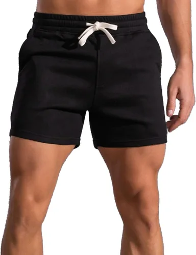 Miniatura 9 de Pantalones cortos de algodón de 5.5/7 pulgadas para hombre, pantalones cortos de entrenamiento de algodón con bolsillos