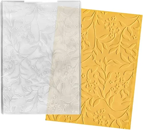 Miniatura 9 de ALIBBON Carpetas de plástico con fondo de flores para hacer tarjetas, carpetas de estampado con marco de flores para álbumes de recortes, carpetas