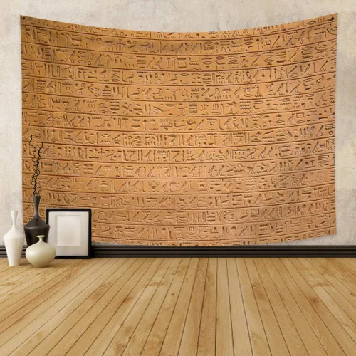 Miniatura 3 de Haoyiyi Tapiz egipcio de 70.9 x 63 pulgadas, para colgar en la pared, mitología del antiguo Egipto, tapiz psicodélico, faraones, tallas