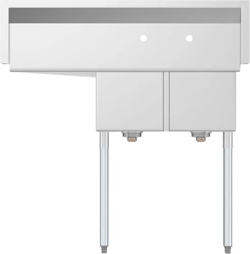 Miniatura 7 de KoolMore - SB121610-16R3 - Fregadero de cocina comercial NSF con 2 compartimentos, de acero inoxidable, con escurridor, tamaño del tazón: 12 x 16 x