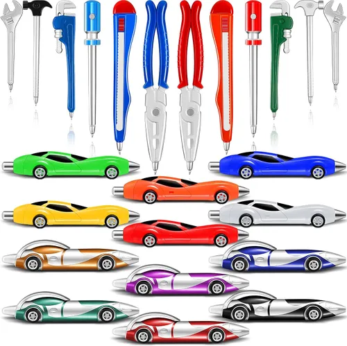Zonon 24 bolígrafos de coche y herramienta novedosa, bolígrafo de tinta colorida, lindos bolígrafos de carreras para autos de carreras, bolígrafo de