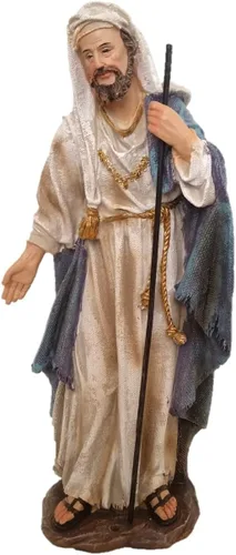 Miniatura 3 de Estatuilla grande de 12 pulgadas, juego de 11 piezas de construcción de resina de fibra de vidrio, belén de Navidad pintado a mano con hombres