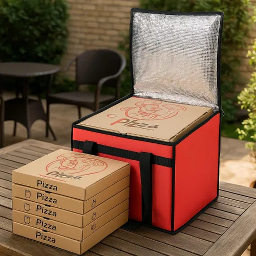 Miniatura 9 de Bodaon Bolsa de entrega de pizza aislada, 16 x 16 x 14 pulgadas, bolsas calentadoras de pizza para llevar caliente, bolsa de entrega comercial