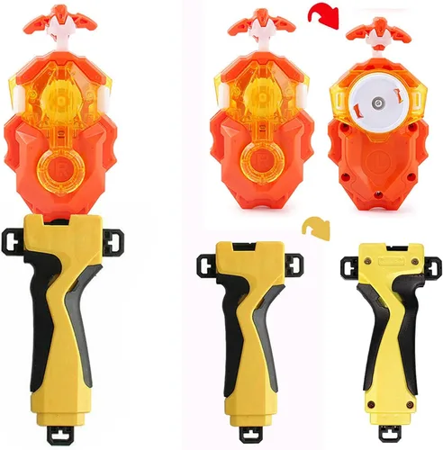 Miniatura 10 de DYT Battling Tops Burst B 184 Custom Bey Launcher LR Left Right Spin DB Layer System , B 11 Launcher Grip Metal Azul