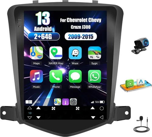 Audio de alta fidelidad + ecualizador: Android 13 para Chevrolet Chevy Cruze J300 2009-2015 Radio estéreo para automóvil, 2G+64G 9.7 pulgadas,
