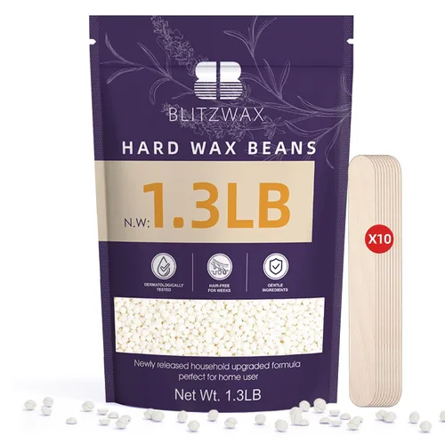 Miniatura 17 de BLITZWAX Cuentas de cera dura para depilación de 1 libra de cera sensible para bikini, axilas, espalda y pecho, cera de recambio grande para mujeres