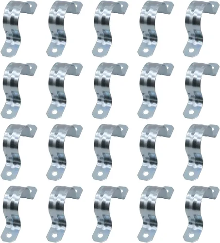 Miniatura 7 de Abrazadera de tubería de acero chapada en zinc de 1-1/2 pulgadas, 20 piezas, tubo rígido de acero de un agujero, Abrazadera de tubo de soporte