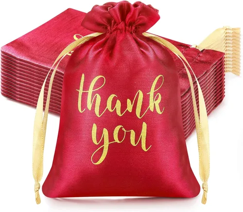 Sieral 50 Piezas Bolsas de Regalo de Satén de Agradecimiento con Cordón Bolsas de Joyería Dulces para Mujeres Navidad Boda Baby Shower Cumpleaños