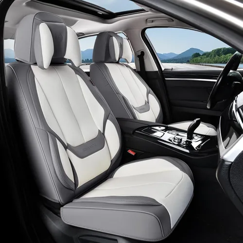 Miniatura 55 de Coverado Juego completo de fundas de asiento de automóvil, fundas de asiento para automóviles, fundas de asiento de coche beige para asientos