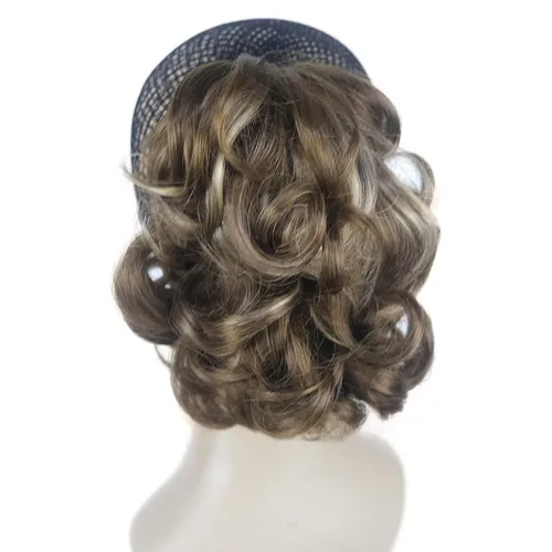 Miniatura 9 de Aimole Extensiones de clip de garra sintética de dama de cola de caballo gris rizado corto (48T)