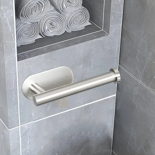 Miniatura 3 de Soporte de papel higiénico, autoadhesivo o perforado, opcional SUS 304, de acero inoxidable, montado en la pared, soporte de papel higiénico