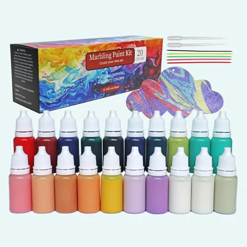 Kit de pintura de mármol de agua de 27 piezas, pintura de agua para manualidades, juego de manualidades con patrón de mármol turco, kit de arte de