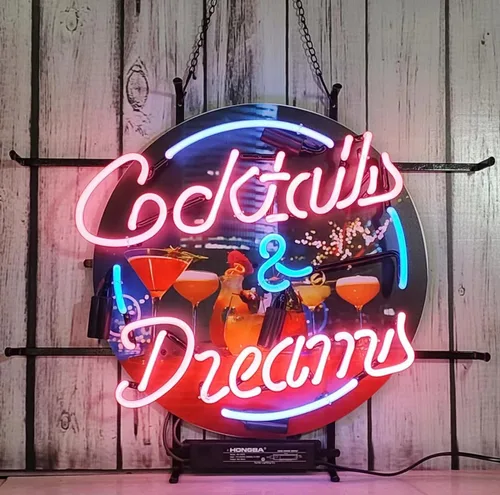 Miniatura 14 de Letreros de neón para bar, bar, club, dormitorio, cafetería, tienda, compatible con Shiner Beer Glass Neon Sign para oficina, hotel, pub, cafetería