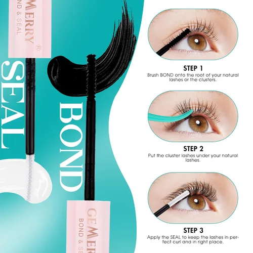 Miniatura 6 de GEMERRY Pegamento de pestañas impermeable para extensiones de pestañas, pegamento para extensiones de pestañas, color negro, de larga duración, de 2