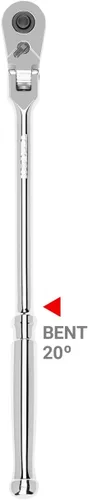 TEKTON Trinquete de liberación rápida de 3/8 pulgadas x 12 pulgadas con cabeza flexible y mango curvo largo | SRH33112