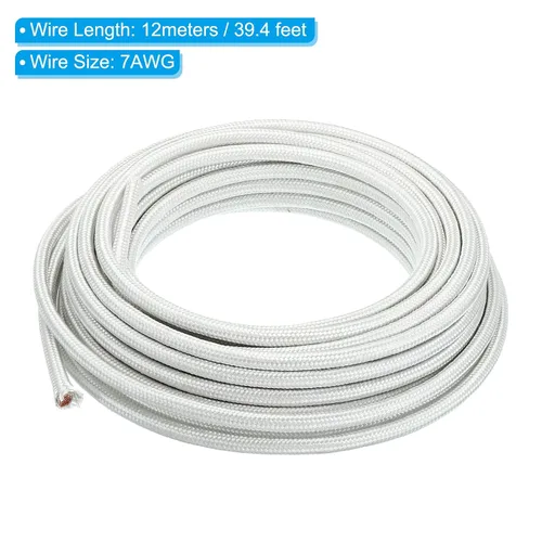Miniatura 2 de PATIKIL Cable de alta temperatura de 39.4 pies, 7 AWG, -76.0-662.0 °F, fibra de vidrio de mica, alambre electrónico, aislado, resistente al calor