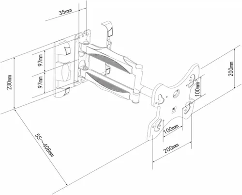 Miniatura 9 de Soporte de pared articulado de movimiento completo para televisores de 14 a 42 pulgadas, soporte de TV de esquina con extensión giratoria
