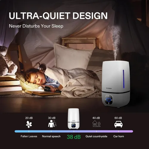 Miniatura 5 de VIVOSUN Humidificador de niebla fría de 4L con control remoto para dormitorio, plantas, bebé, piel seca