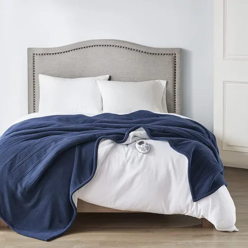 Miniatura 18 de Serta - Manta de vellón sherpa reversible, ultrasuave y tejida, manta térmica, manta eléctrica; cómoda, agradable y abriga y protege del frío