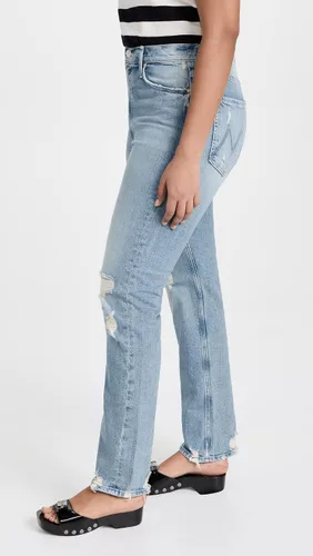 Miniatura 4 de MOTHER Jeans Rider Skimp de talle alto para mujer, Negro