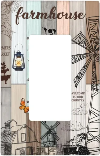 Miniatura 8 de Cubierta decorativa para interruptor de luz de eucalipto tostado, placa de pared de doble palanca, acuarela, hojas marrones, planta con cubierta