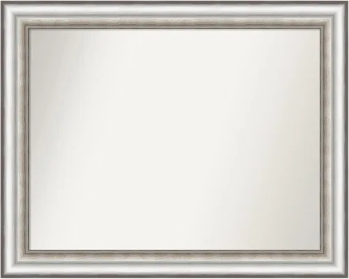 Miniatura 26 de Amanti Art Espejo de baño plateado para sobre el fregadero, 26 x 26 pulgadas, espejo cuadrado de plata antigua, marco de madera tradicional mediano