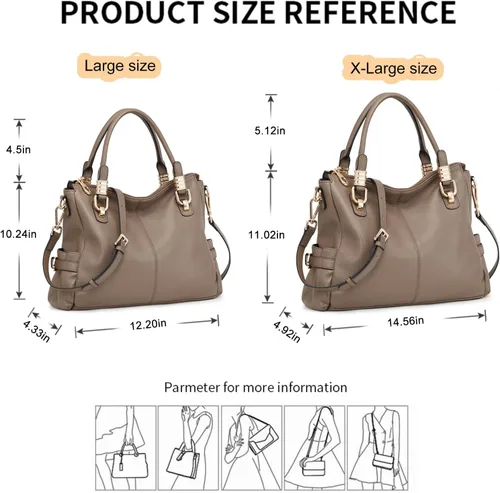 Miniatura 30 de Kattee Cartera bandolera estilo urbano de cuero para mujer