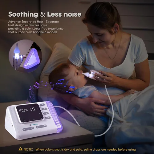 Miniatura 7 de Termichy Aspirador nasal eléctrico para bebés: recargable de 9 niveles de succión de succión para niños pequeños nariz tapada - Aspirador de nariz