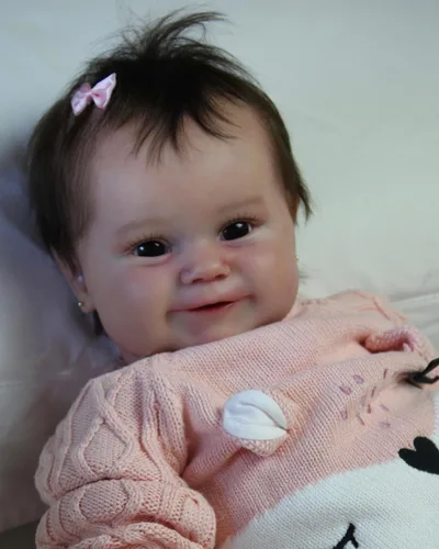 Miniatura 5 de Angelbaby Muñecas de bebé Reborn realistas de silicona de cuerpo completo de 20 pulgadas, hechas a mano, muñeca de bebé realista Sweet Smile recién