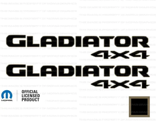 Miniatura 6 de Gladiator - Calcomanías gráficas para cabecera de 4 x 4 para Jeep Wrangler/Gladiator JL/JT (2019-2024) 392 bronce con contorno negro F392BO